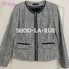 【SHOO・LA・RUE】ノーカラー白黒ツイードジャケット Mサイズ