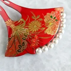パール　かんざし　簪　真珠　金蒔絵　628　留袖　結婚式　和装　浴衣　着物