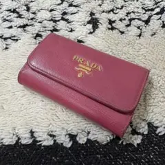 PRADA ピンク レザー 6連 キーケース サフィアーノ