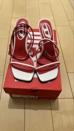 DIESEL 赤白 ハイヒールサンダル