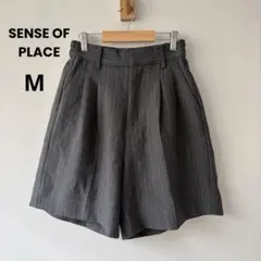 SENSE OF PLACE ピンストライプ ショートパンツ M グレーのサムネイル