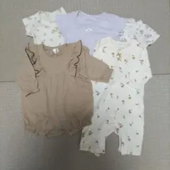 ロンパース、カバーオール、半袖ロンパース肌着5点セット