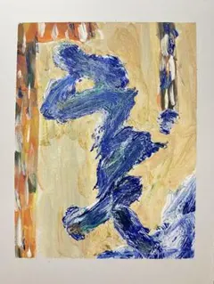 抽象画 現代アート 「彩-33」 色紙に油彩の抽象画、 - メルカリ