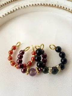 【天然石】ハンドメイドイヤーカフ　3点セットＡ