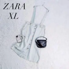 ZARA/デニムサロペット/スカート/サスペンダー/ライトブルー