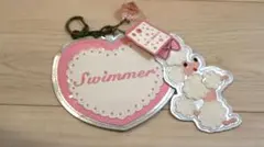 Swimmer ハート型　プードル　キーホルダー