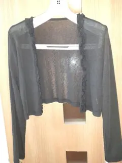 レディース　ボレロ風　カーディガン　グレー　Msize