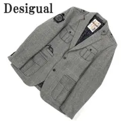 デシグアル テーラードジャケット グレー ウール ポリエステル 52 C5562