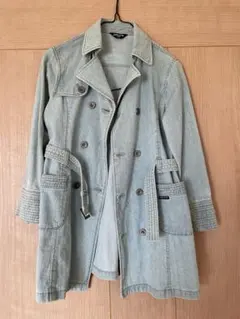 COMME CA ISM 淡いデニムトレンチコート