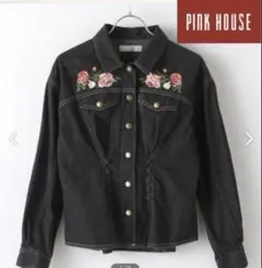 PINK HOUSE いちごモチーフ クロシェ襟 デニムジャケット - メルカリ
