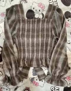 チェック 長袖シャツ