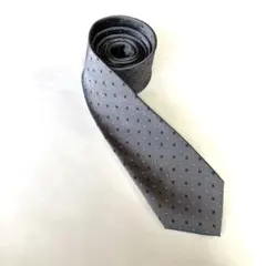 美品 ORIHICA オリヒカ、ネクタイ　グレー小紋柄 シルク100% ビジネス