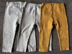 ユニクロ リブレギンス ズボン 10部丈 3枚セット 90cm