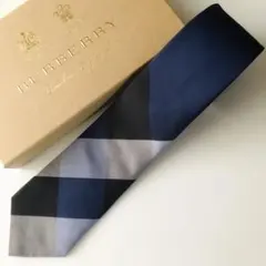 バーバリーロンドン ネクタイ メガチェック柄 ネイビー