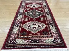 ベルギー製 ウール ラグ カーペット 60×120 ペルシャ柄 絨毯 ギャッベ風