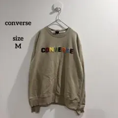 ✨converse【M】トレーナー　カラフル　ベージュ　長袖　無地