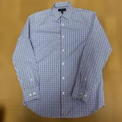 BANANA REPUBLIC ノンアイロン チェックシャツ S ブルー系