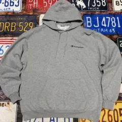 Champion チャンピオン プルオーバーパーカー XL グレー 刺繍ロゴ