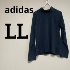 adidas ネイビー ハイネック長袖トップス 【LL】　tシャツ ロンt