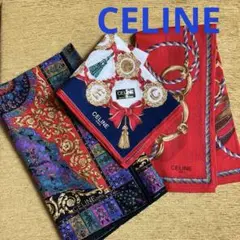 新品未使用✨希少CELINEヴィンテージハンカチ３枚　大判もあり