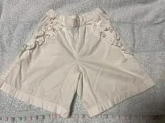 ファミリア　白　キュロットパンツ　ワイドパンツ　90サイズ