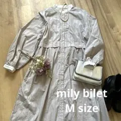 現品限り！　mily bilet、Mサイズ、美品　シャツワンピース