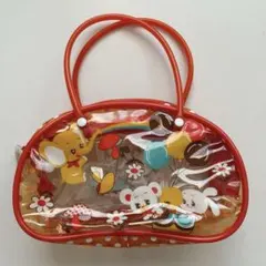 グラグラムゥ　ビニールポーチ　PVCバッグ　パンダ　レトロ　ぬいぐるみ用にも