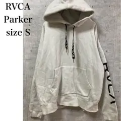 RVCA プルオーバー パーカー ホワイト白 袖プリントロゴ サイズSのサムネイル