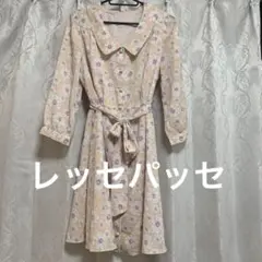 美品　レッセパッセ　花柄七分袖ワンピース 38サイズ