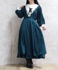 新品タグ付き★アクシーズファム★ルリジューズレースアップワンピースダークグリーン