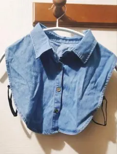 デニム、つけ襟、重ね着風、レイヤード