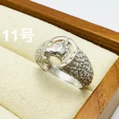 希少　agete アガット　ホース　ホースシュー　シルバー　リング　11号