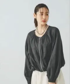 GLOBAL WORK エアかるシアーブルゾン ブラック L 撥水のサムネイル