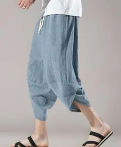 サルエルパンツ アラジンパンツ ズボン 7分丈 ゆったり 涼しい リネンのサムネイル