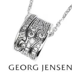 ジョージジェンセン ダイヤ ネックレス フュージョン FUSION ペンダント 18K ホワイトゴールド、パヴェセットダイヤモンド