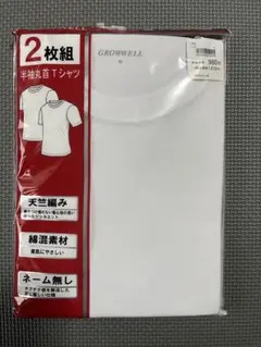 半袖丸首Tシャツ 2枚組　メンズ　白