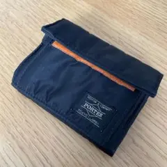 PORTER 三つ折り財布 ブラック×オレンジ