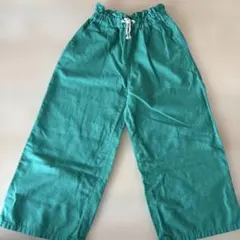 GUキッズ130cmグリーンワイドパンツ