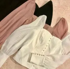 eimy istoire フロントボタンコンビブラウス