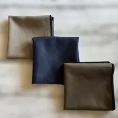 ハンドメイド　ランチクロス　ランチョンマット　カーキ紺　ベージュ　無地　3点