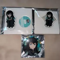 鬼滅　無一郎　ランダム缶バッジ・デフォルメアクリルマスコット・アクリルチャーム