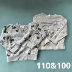 動物　ゾウ　象　トレーナー 2枚セット 100cm 110cm