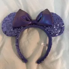 ディズニー カチューシャ スパンコール 紫