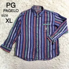 PG PAGELO マルチカラー ストライプ柄 BD シャツのサムネイル