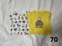 【70cm】UNIQLO ミッフィー Tシャツ　2点セット