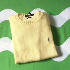 90s Polo Ralph Lauren ラルフローレン コットン ニット 黄