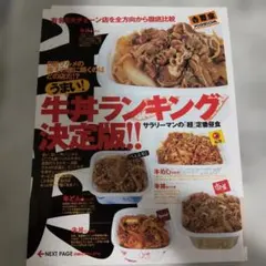 牛丼ランキング決定版 雑誌切り抜き 5ページ