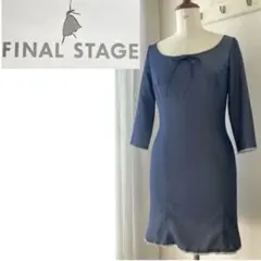 ファイナルステージ　シルエット美人なネイビーワンピースドレスヴィンテージ美品のサムネイル