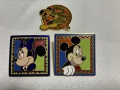 ミッキーマウス ミニーマウス　ピン バッチ3個セット