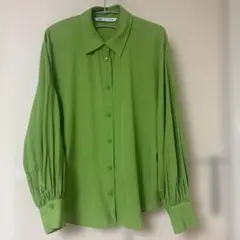 ZARA 長袖シャツ グリーンのサムネイル